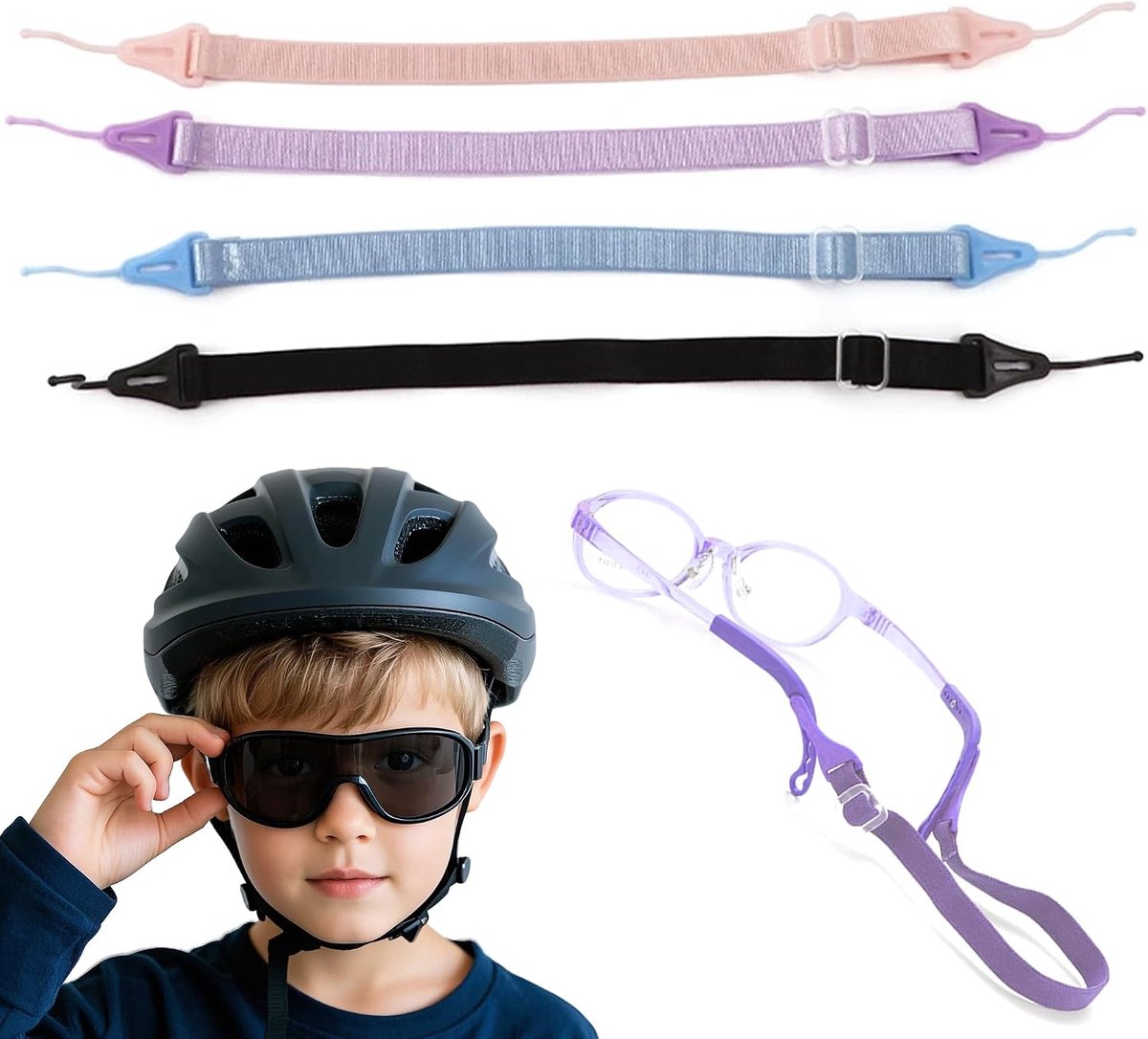Brilkoord pack van 4 - verstelbaar - multi kleur polyester - ideaal voor kinderen en sport - ShopVlot