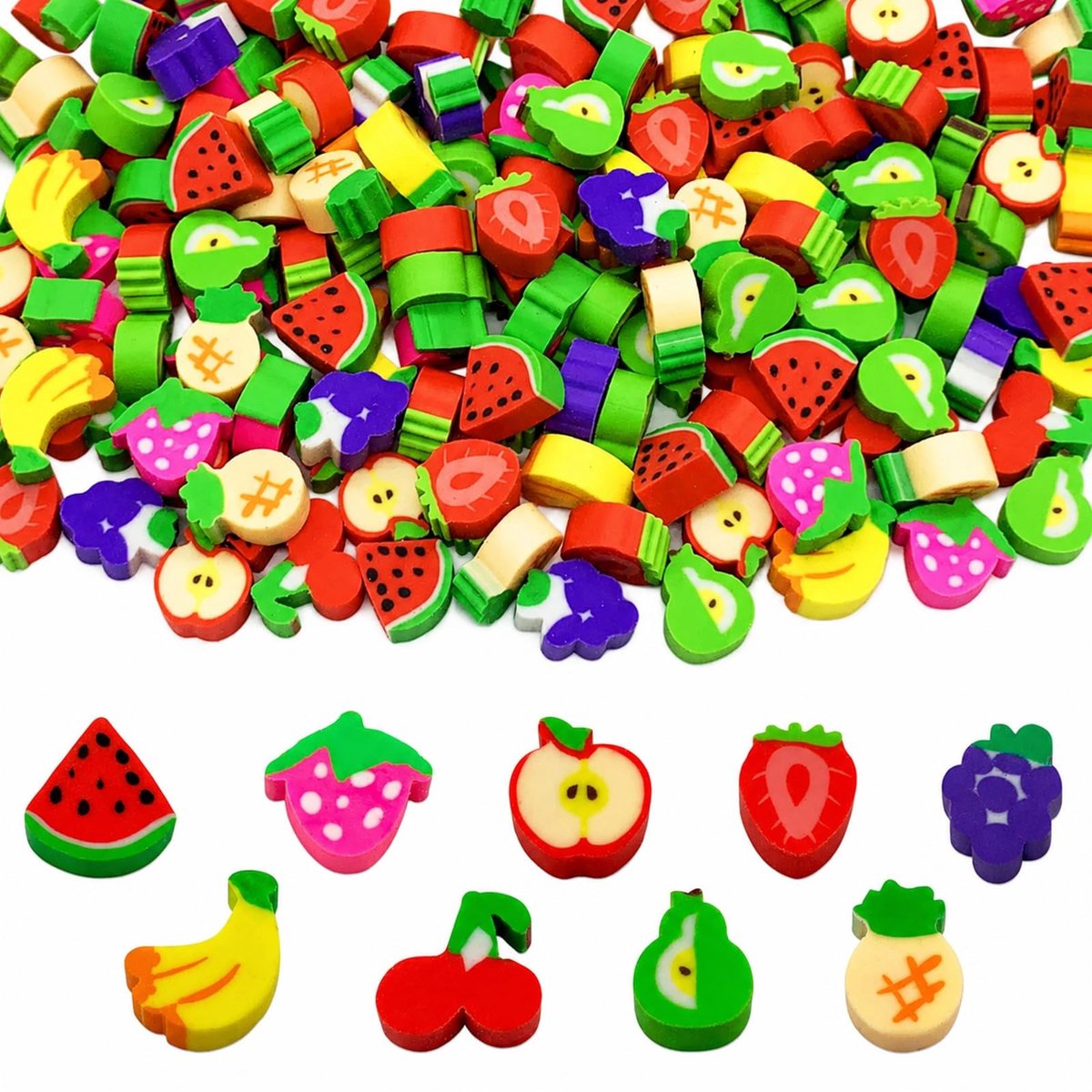 Solidchoice - 50 Stuks Fruitthema Gummetjes voor Kinderen