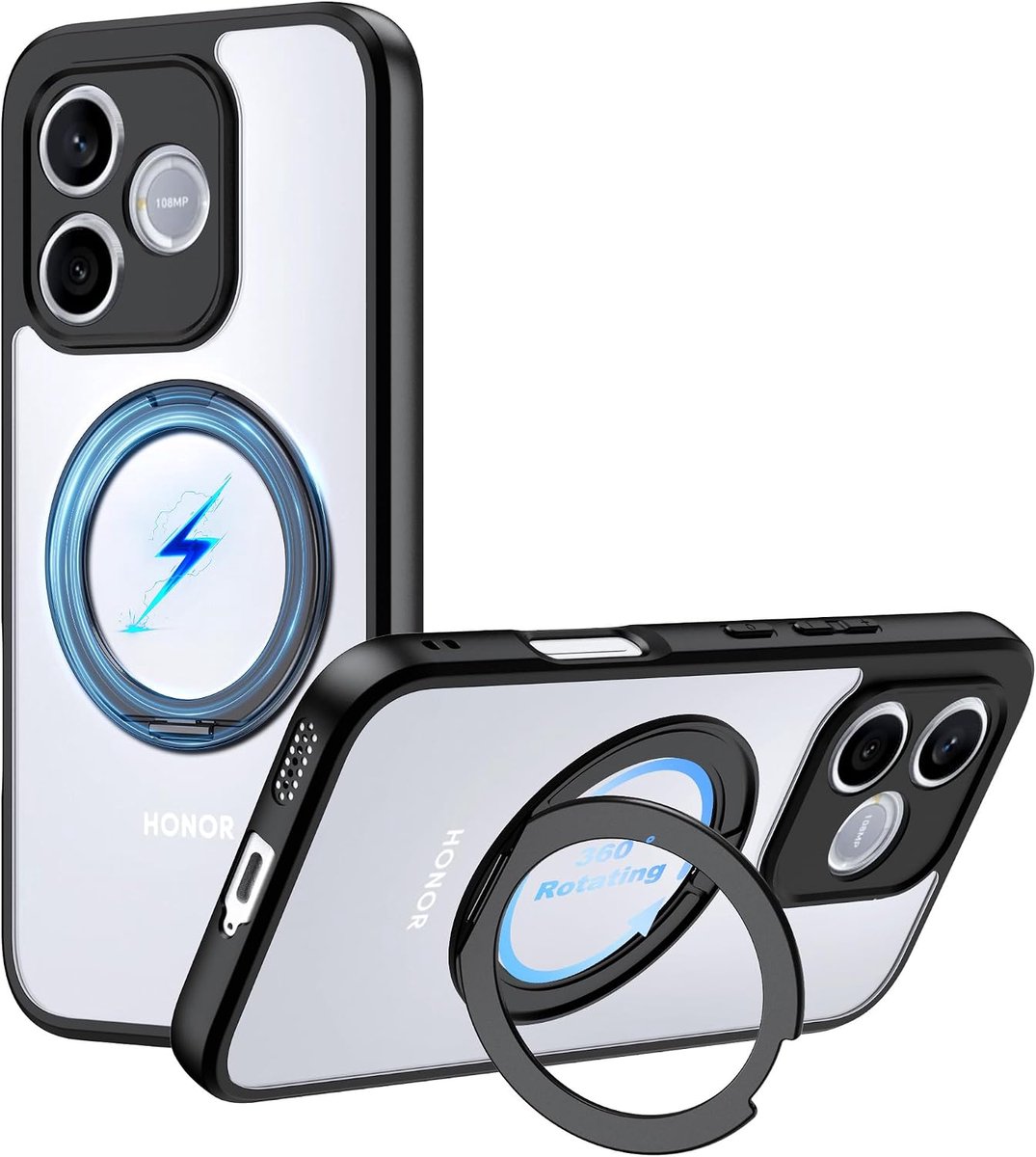 Hoes voor Honor 600 lite 5G - hoogwaardige PC-beschermhoes - 360° draaibare standaard - ShopVlot
