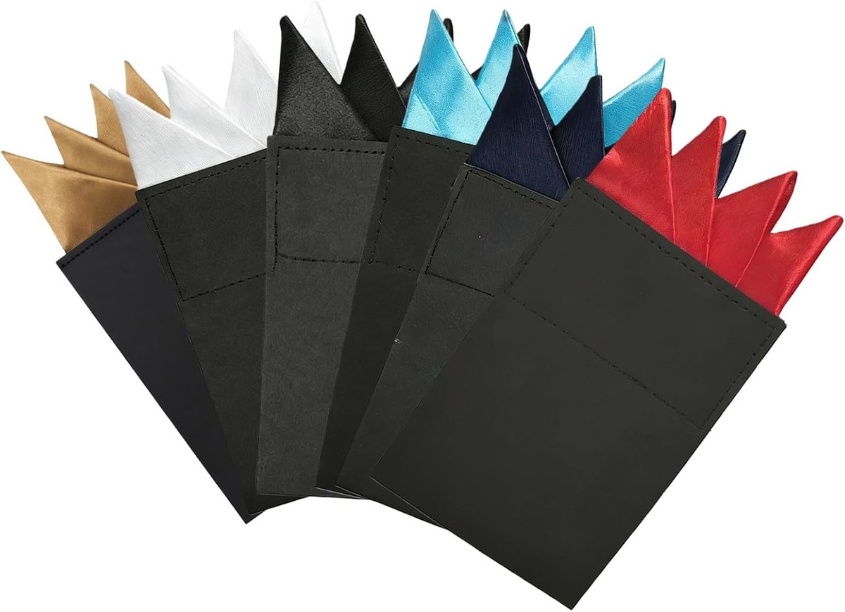 Pochetten driehoek 6 stuks - polyester zakdoeken - effen kleur - perfect voor zakelijke bruiloften - ShopVlot