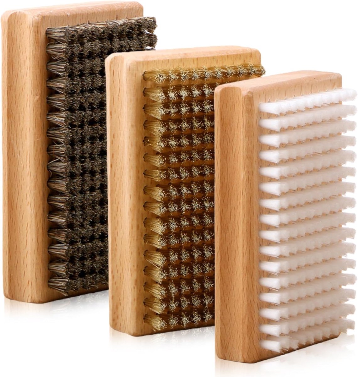 Snowboard wasborstel set - 3 stuks - nylon, paardenhaar en messing - ideaal voor onderhoud - ShopVlot