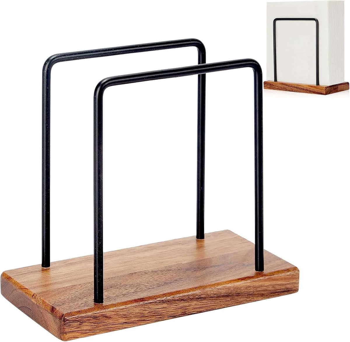 Servet Houder - Houten en Metalen Design - Antislip en Duurzaam - Perfect voor Eettafel - ShopVlot