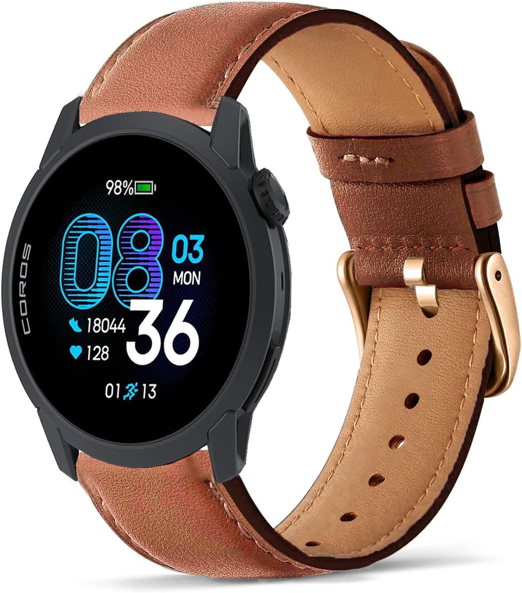 Leather Strap 20mm 22mm Compatible with Coros Pace 4/3/2/APEX 2/2 PRO/APEX 42mm 46mm/PRO, Quick Release for Men and - ShopVlot