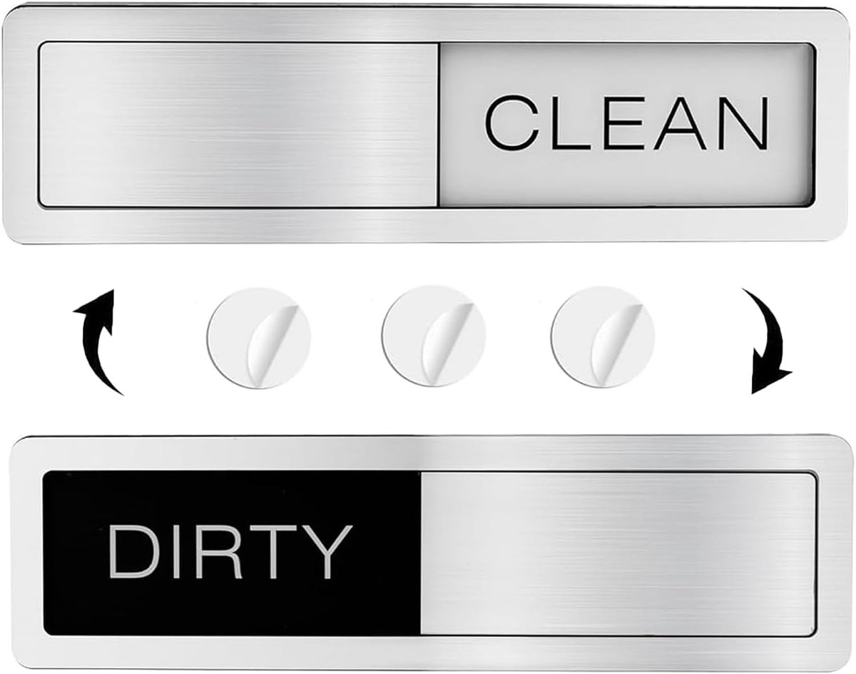 Magnet voor vaatwasser schoon vuil - schuiffunctie - krasbestendig - handige herinnering - ShopVlot