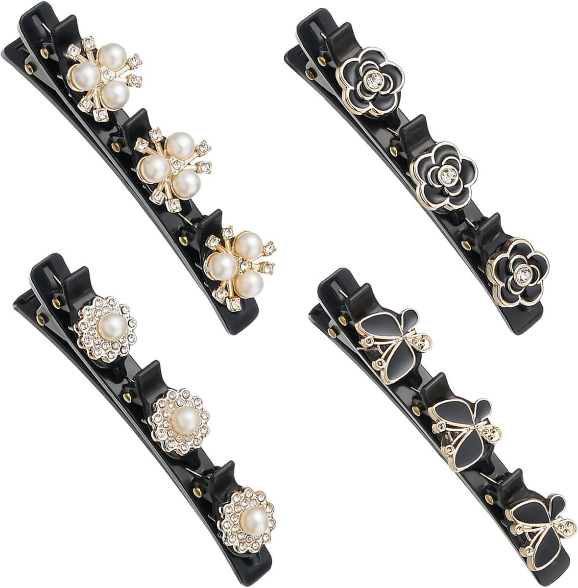 Haarspeldjes 4 Stuks - Parels - Dubbele Laag - Perfect voor Feestjes - ShopVlot