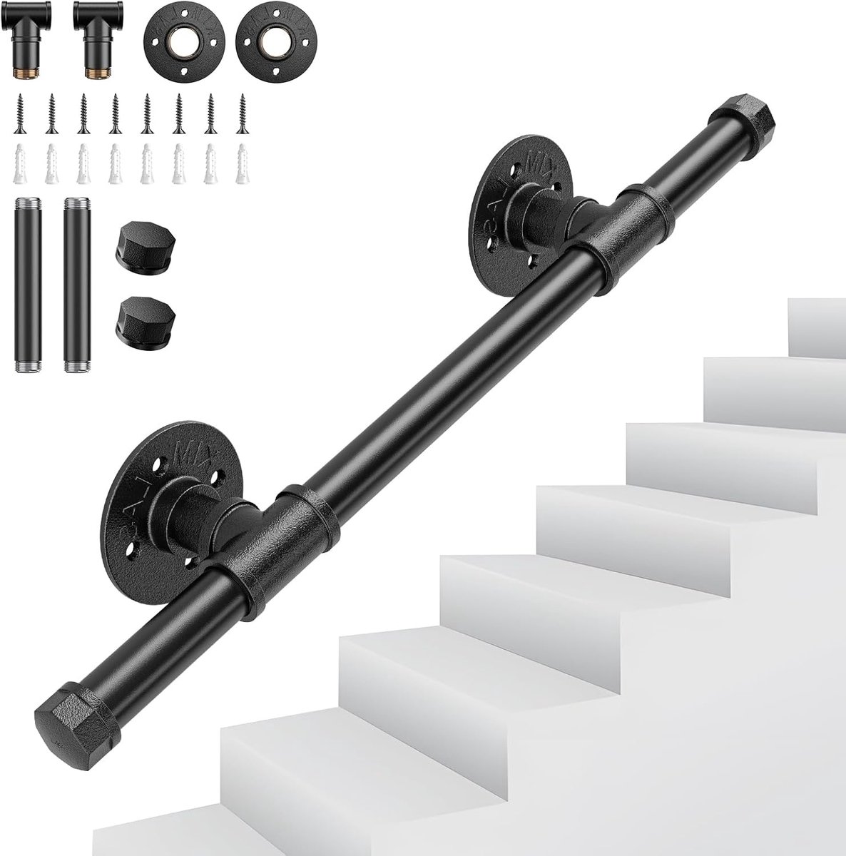 Handrail for Stairs 0.5m - Galvanised staal - Corrosiewerend - Veiligheidssteun voor binnen en buiten - ShopVlot