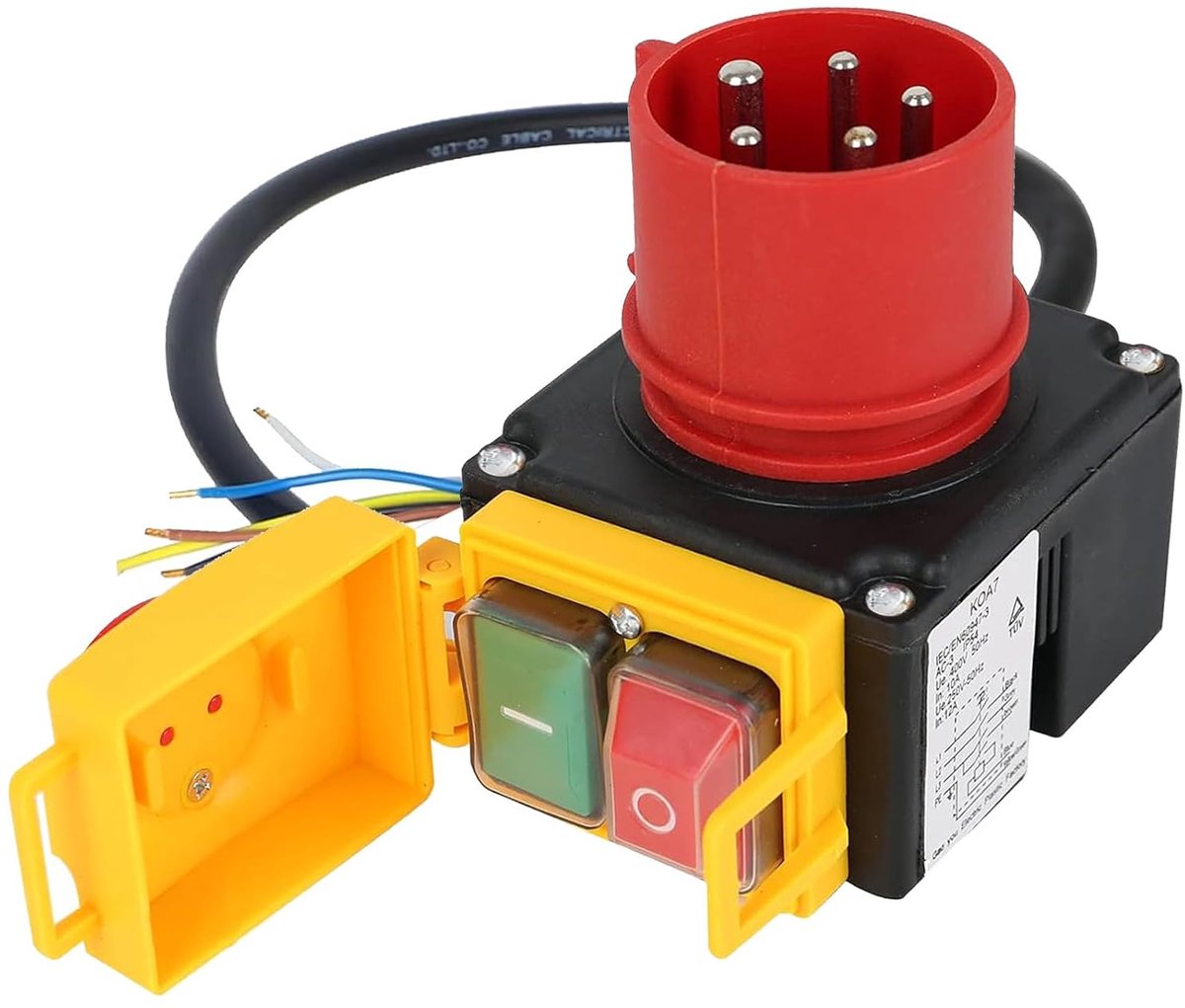 Noodstop schakelaar 400 V - waterdicht - elektromagnetische fase schakelaar - veilig gebruik in industrie - ShopVlot