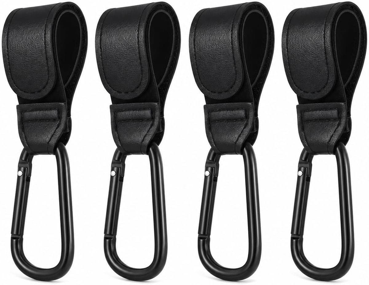 Haken voor kinderwagen 207 mm - stevige clips - voor tassen - vrije handen - ShopVlot