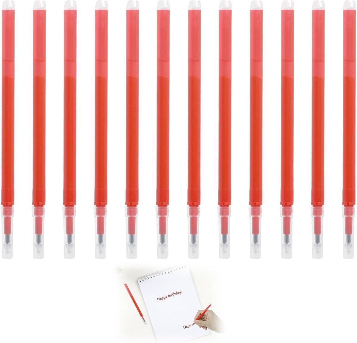 Gelpen navullingen 0.5mm - rood - uitwisbaar - soepel schrijven - ShopVlot
