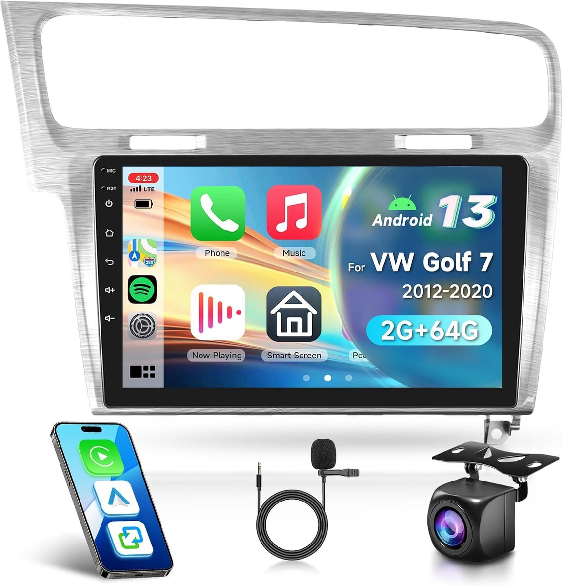 Auto radio 10.1 inch - 64GB opslag - Android 15 - CarPlay en Android Auto ondersteuning - ShopVlot