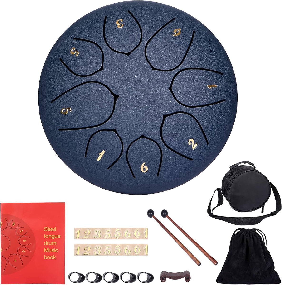 Stalen tongdrum 6 inch - 8 tonen - grijs - perfect voor meditatie - ShopVlot