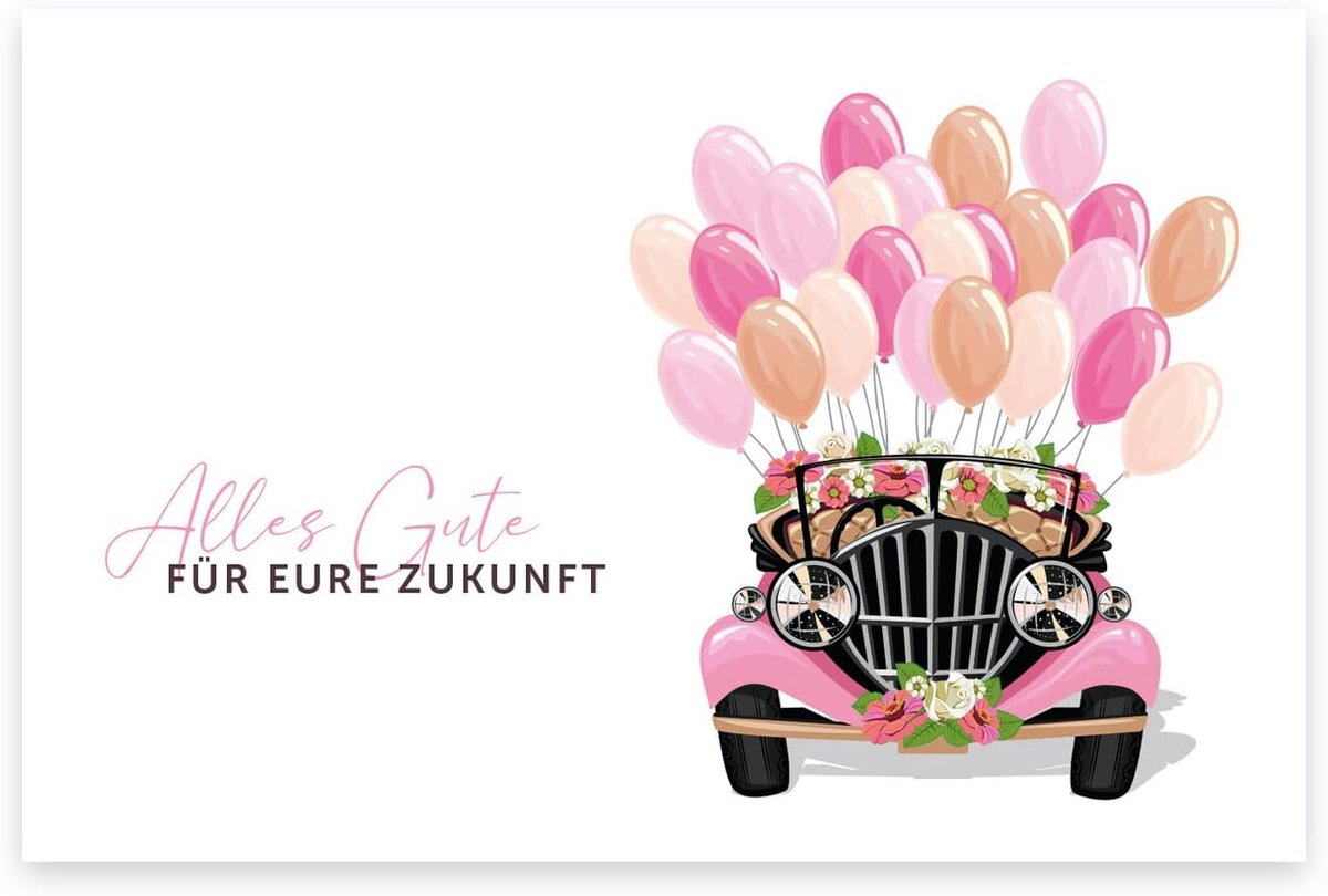 Wenskaart huwelijk 10.5 x 14.8 cm - elegante kaart met envelop - voor felicitaties - premium kwaliteit - ShopVlot