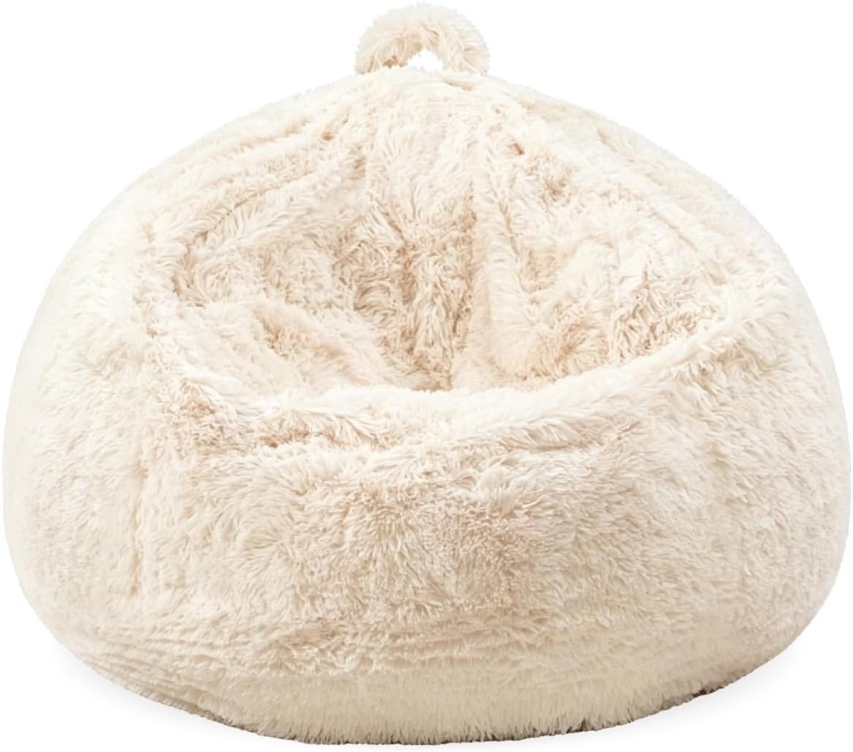 Zitzak overtrek beige - imitatiebont - knuffeldier opslag - ideaal voor ontspanning - ShopVlot