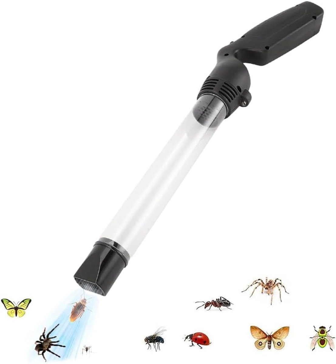 insectenvanger met LED-licht - handbediend - ergonomisch ontwerp - zuigt levende insecten op - ShopVlot