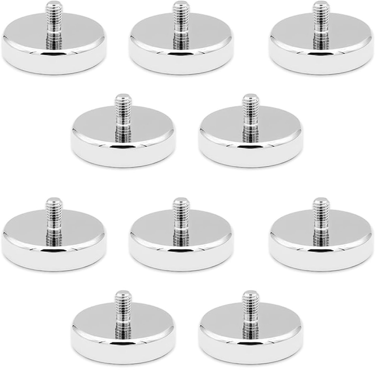 Neodymium magneten 25 mm - ronde magneten met M5 schroefdraad - sterke hechting tot 20 kg - ideaal voor bevestiging - ShopVlot