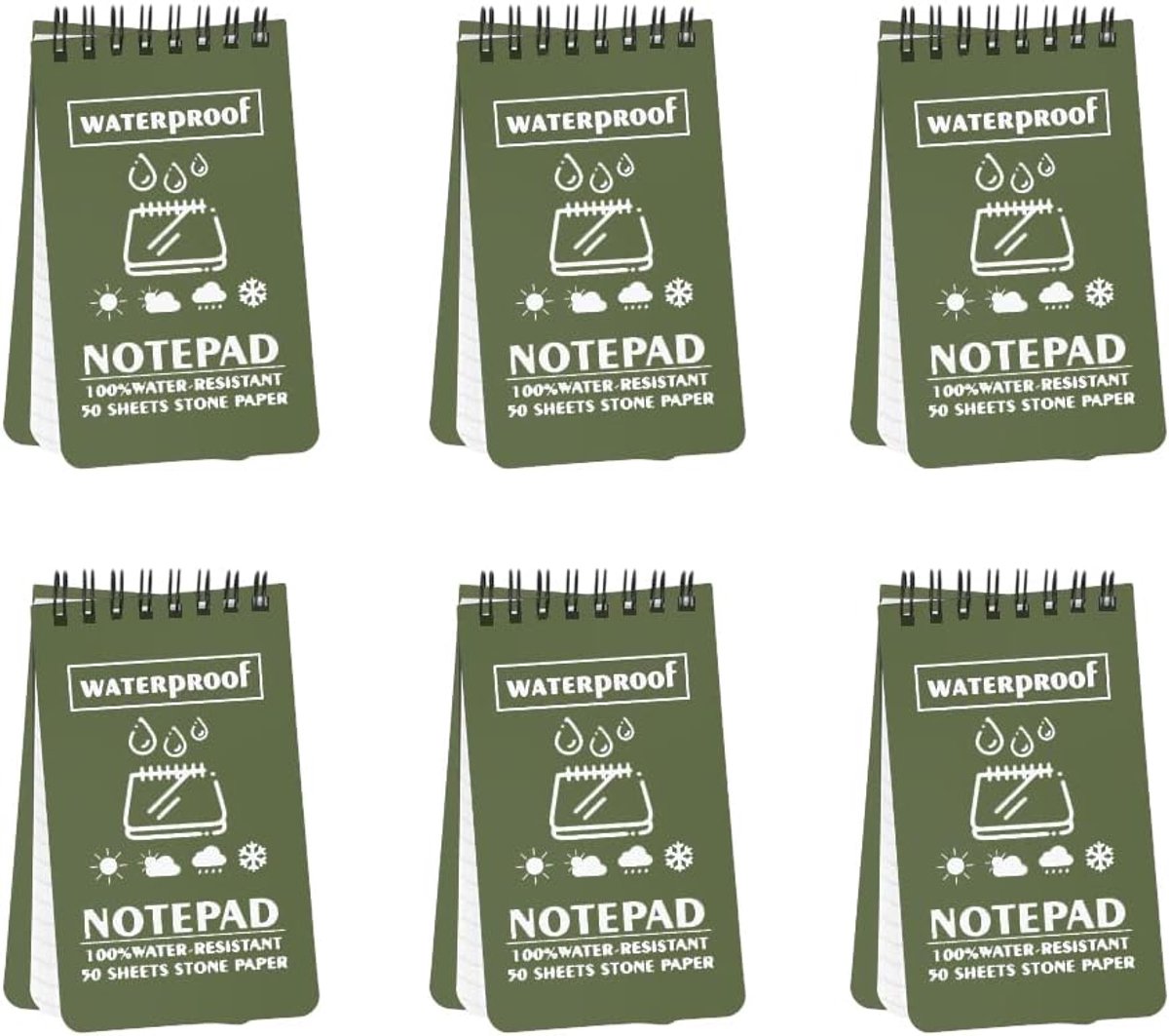 Pocket Notitieboek 3 x 5 Inch - Waterdicht Papier - 100 Pagina's - Ideaal voor Buitenactiviteiten - ShopVlot