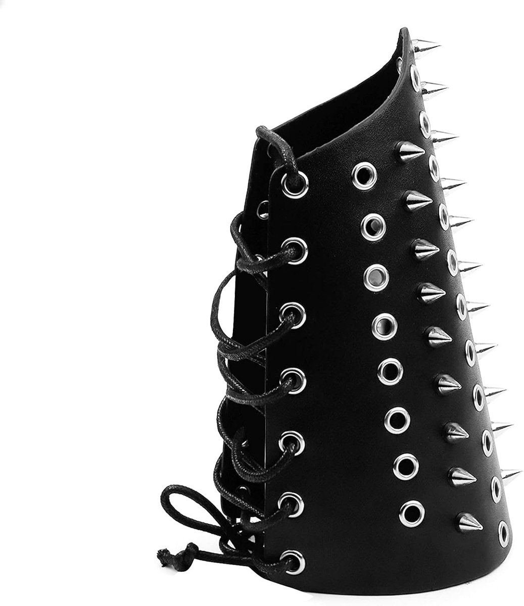 Armguard 23,5 cm - Faux Leather - Verstelbaar met lussen en klinknagels - Bescherming voor de arm - ShopVlot