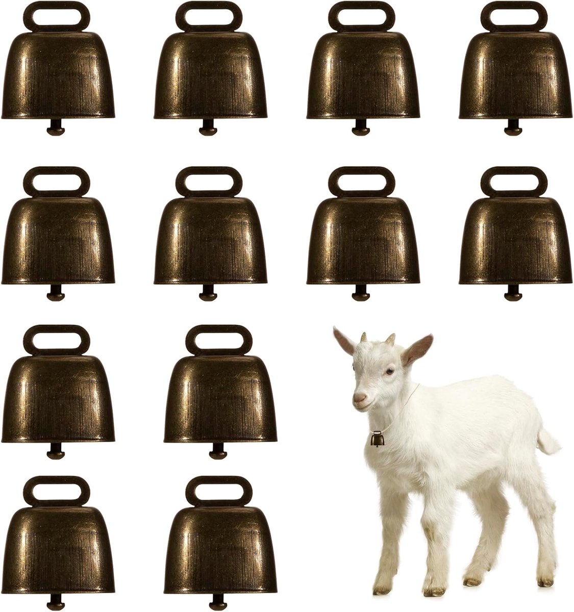 Mini koebel 12 stuks - vintage ijzeren bel - metaal huisdier klokken - ideaal voor boerderij dieren - ShopVlot