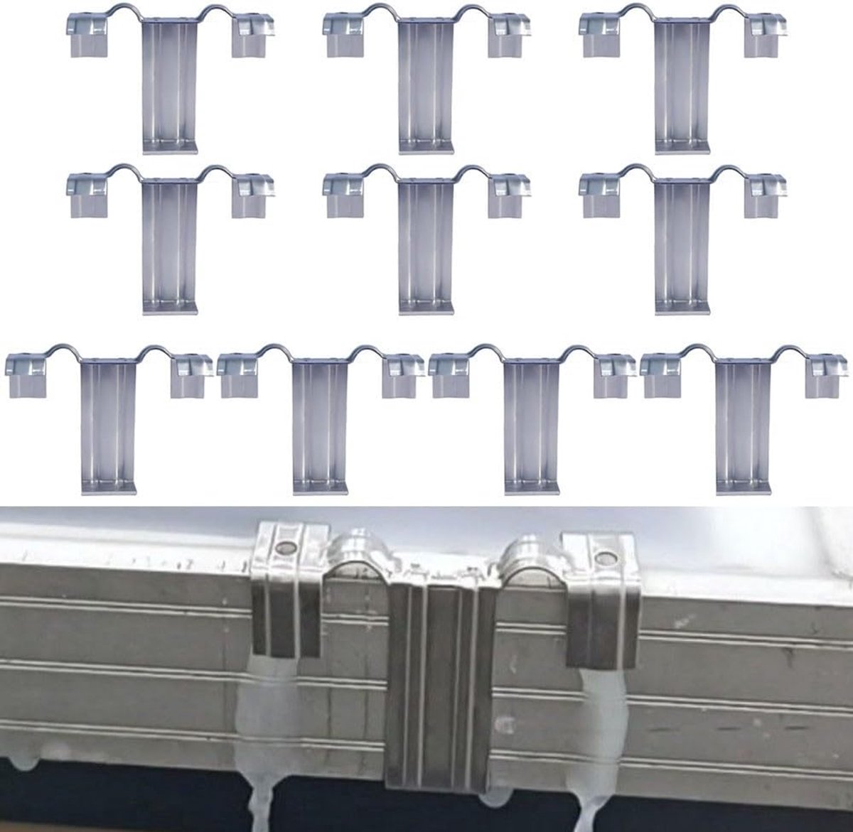 Watergidsclip 10 stuks - RVS - Duurzaam en eenvoudig te installeren - Voor zonnepanelen - ShopVlot