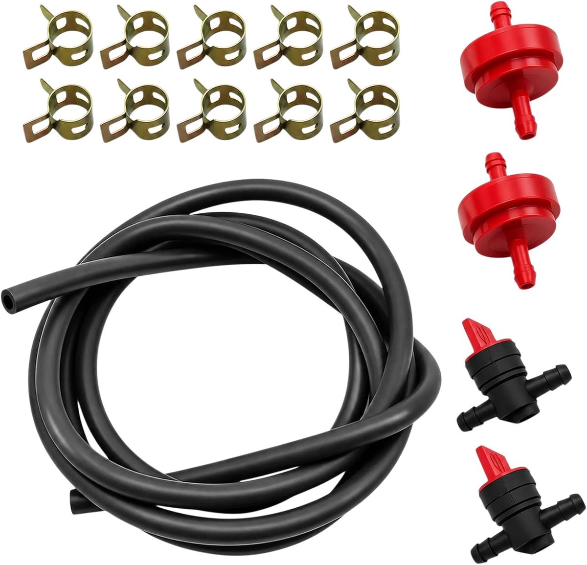 Brandstofslang 2 m 6 mm - Olie- en benzineslangset - Inclusief benzinekraan - Perfect voor grasmaaier en motoren - ShopVlot