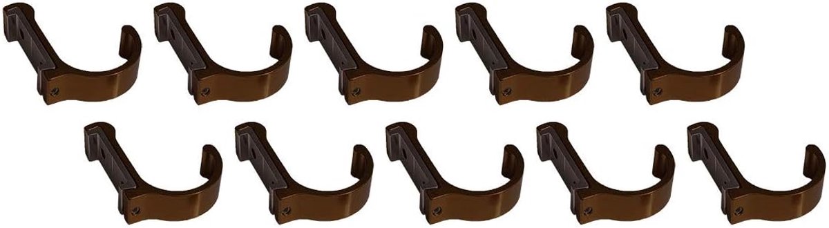 Kledinghaken set van 10 - gebogen - aluminium - stijlvolle bronskleur - ShopVlot