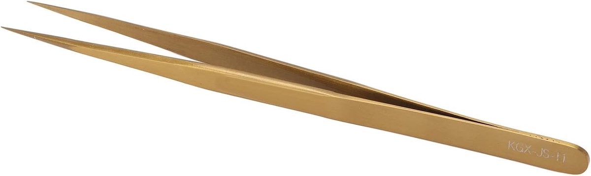 Precision pincet antimagnetisch - goudkleurig - corrosiebestendig - ideaal voor PC klokken - ShopVlot