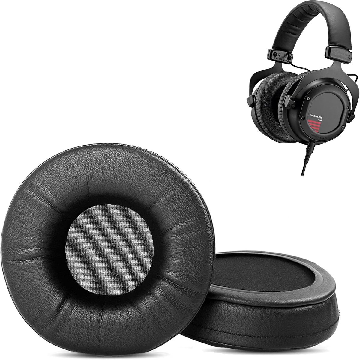 Ear Pads Compatible with Beyerdynamic Custom One Pro Plus Headphones Ear Pads Replacement Pad (Protein Leather/Memory - ShopVlot