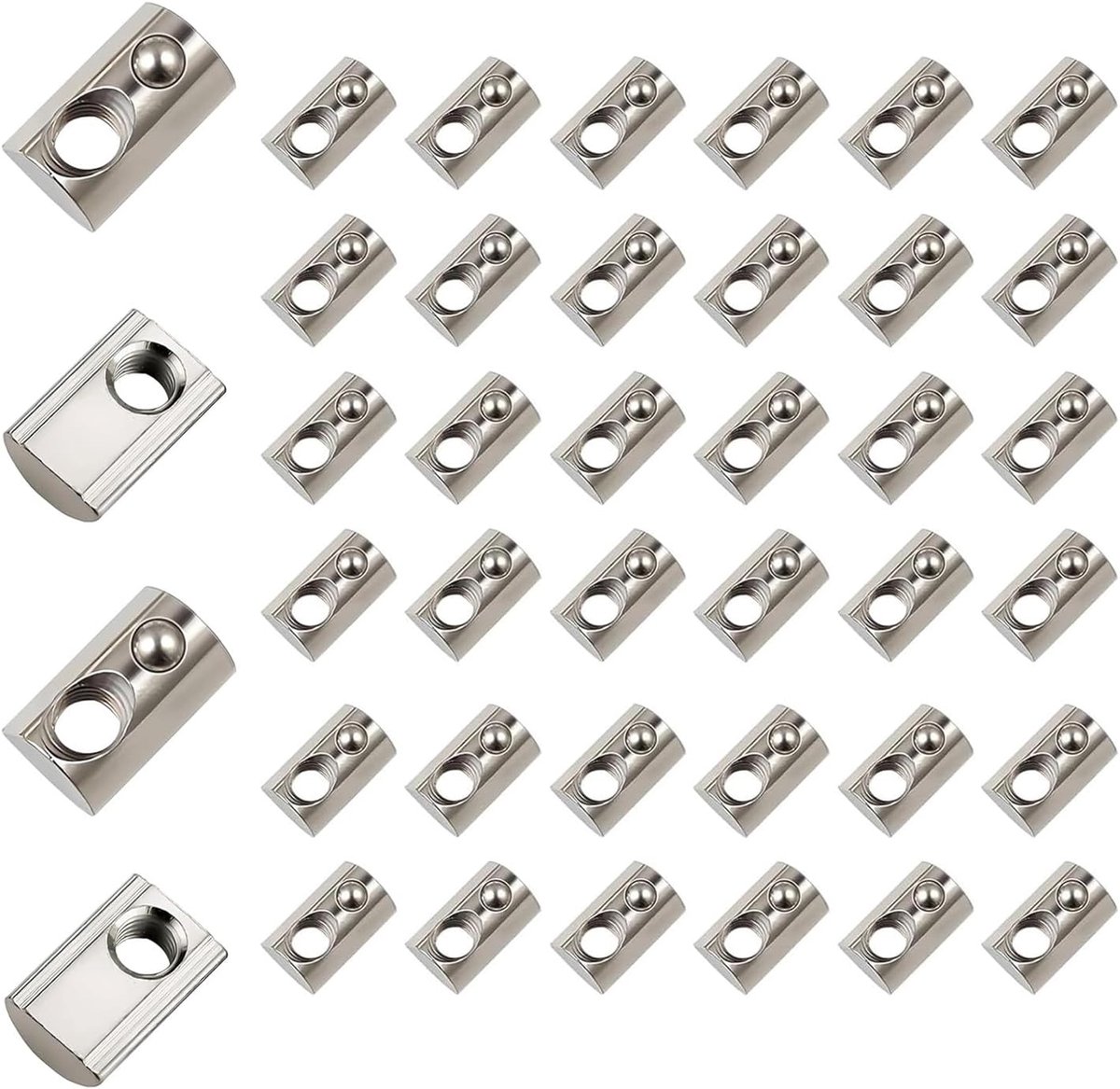 40pcs Nuts M6, T Channel Nuts, T Series 30 M6 Aluminum Profile Carbon Steel Slide Nuts for Aluminum Profile Spring - ShopVlot