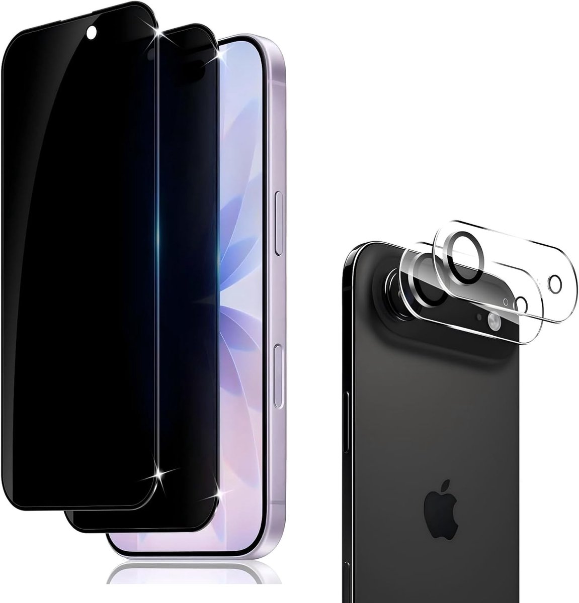 Privacy Screen Protector for iP 17 Air, 2pcs Armor Protection Glass Film with 2 Pieces Camera Protection, Protective - ShopVlot