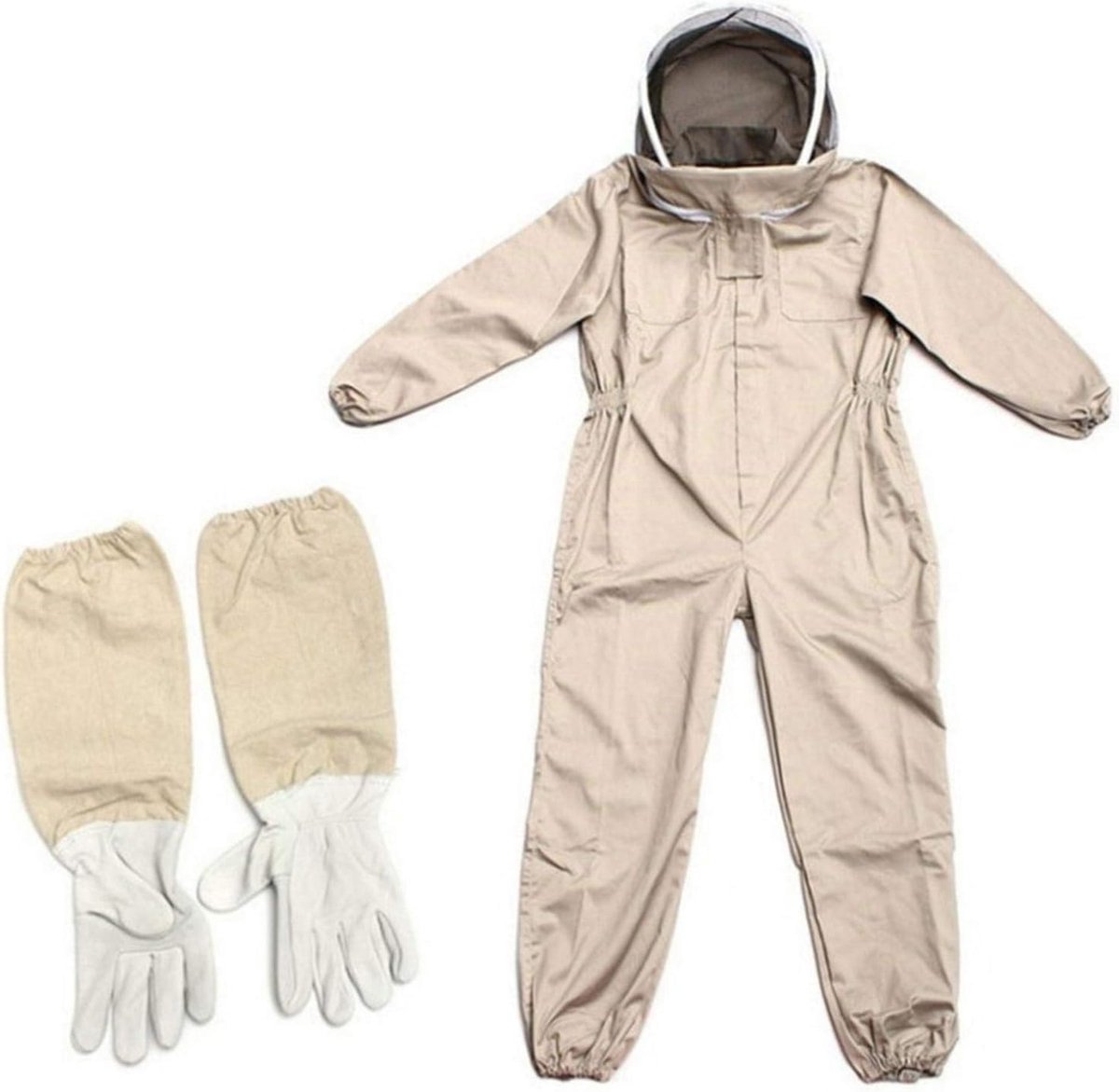 Beekeeper's Suit for Professional Beekeeper's Suit Full Body Ventilated Bee Costume with Elastic Band Leather Gloves - ShopVlot
