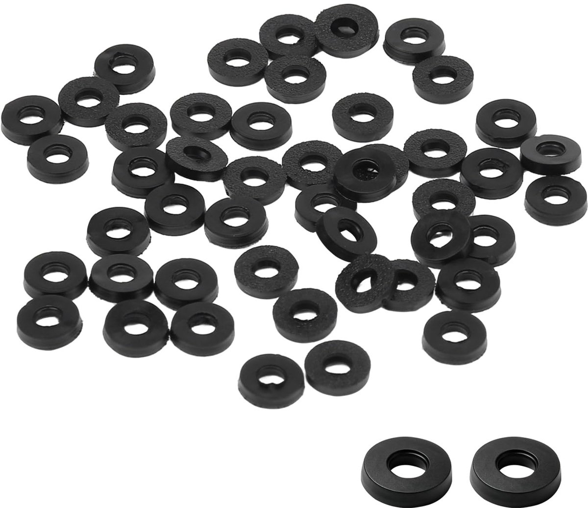 50 stuks rubberen afdichtingen, platte en torische sluitringen, 3 x 7 x 1,2 mm, zwart assortiment voor reparatie van - ShopVlot