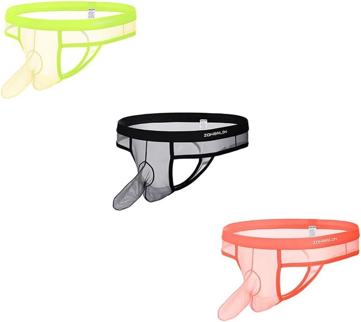 Sexy low waist breathable mesh bulge reinforcement thong - ShopVlot