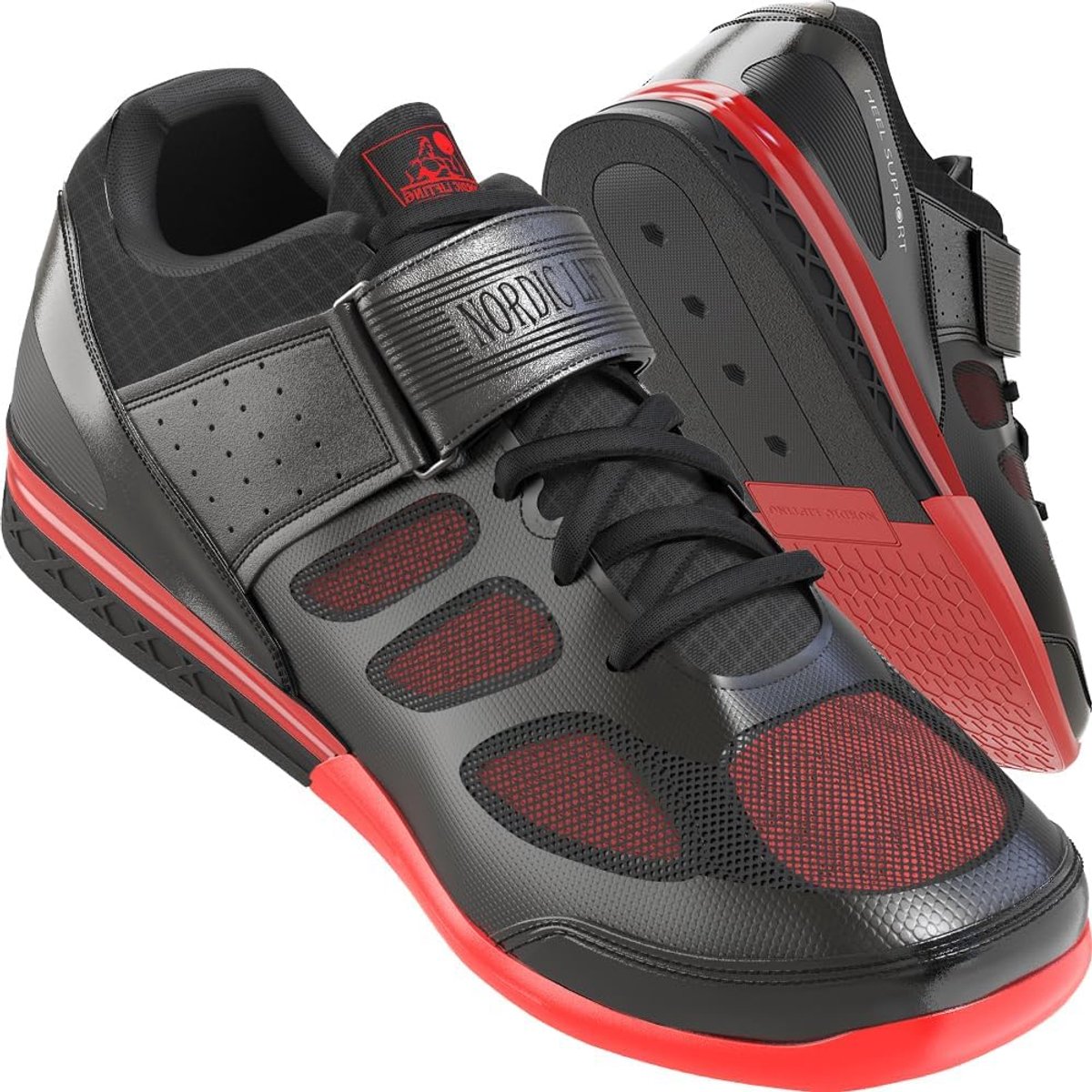Nordic Lifting Venja Weightlifting Shoes for CrossFit & Gym - Best Squat and Cross Training Shoes for Men, Black/Red - ShopVlot
