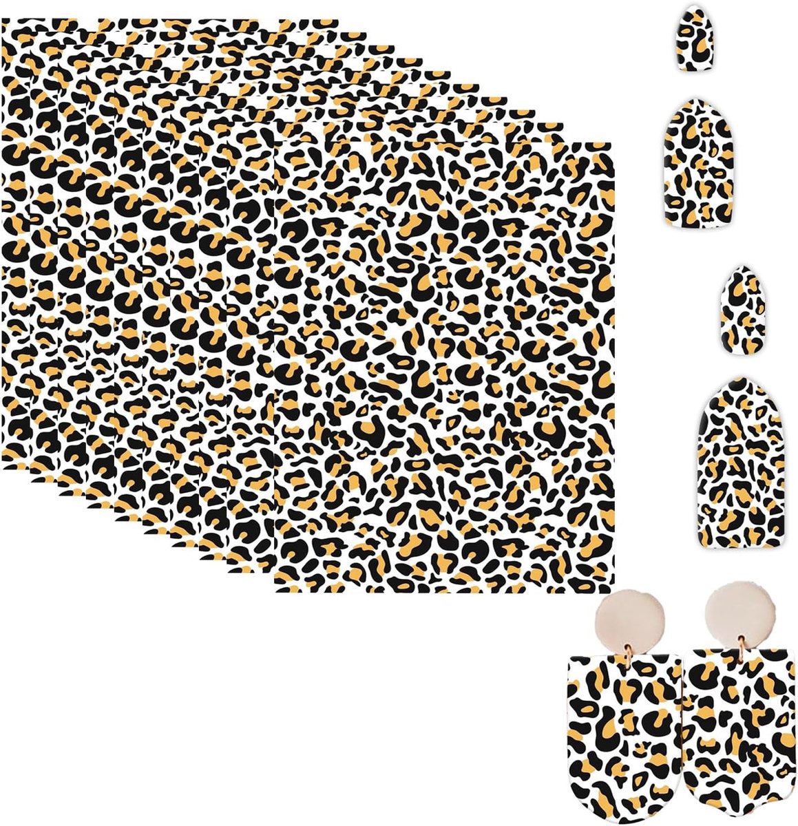 10Pcs/Set Leopard Transfer Paper for Polymer Clay, Transfer Sheets Polymer Clay, Print Polymer Clay Transfer Paper for - ShopVlot
