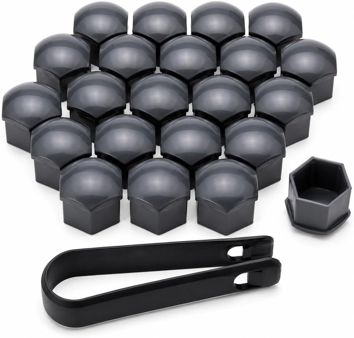 YOGAZEN 20 stuks wielmoerdoppen 21 mm, schroefafdekking voor wielbouten, zeshoekige afdekkappen met trekker - ShopVlot