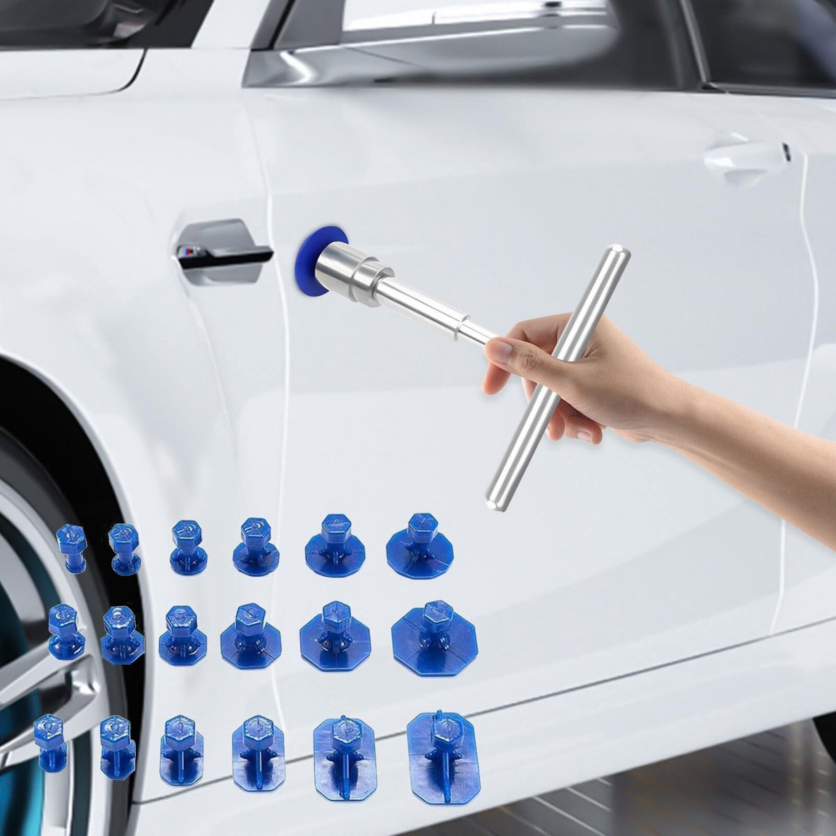 Deuken reparatieset, uitdeukgereedschapsset, deuken reparatie uitdeukgereedschap, lakvrije deukenreparatie - ShopVlot