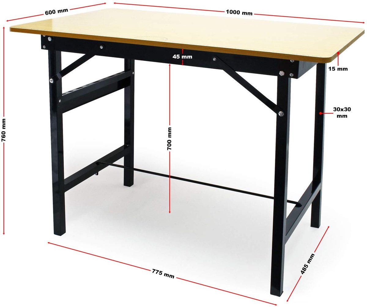 Opvouwbare Werktafel - Mobiele Werkbank tot 150 kg Belastbaar - Inklapbare Montage- en Inpaktafel voor Werkplaats en Garage