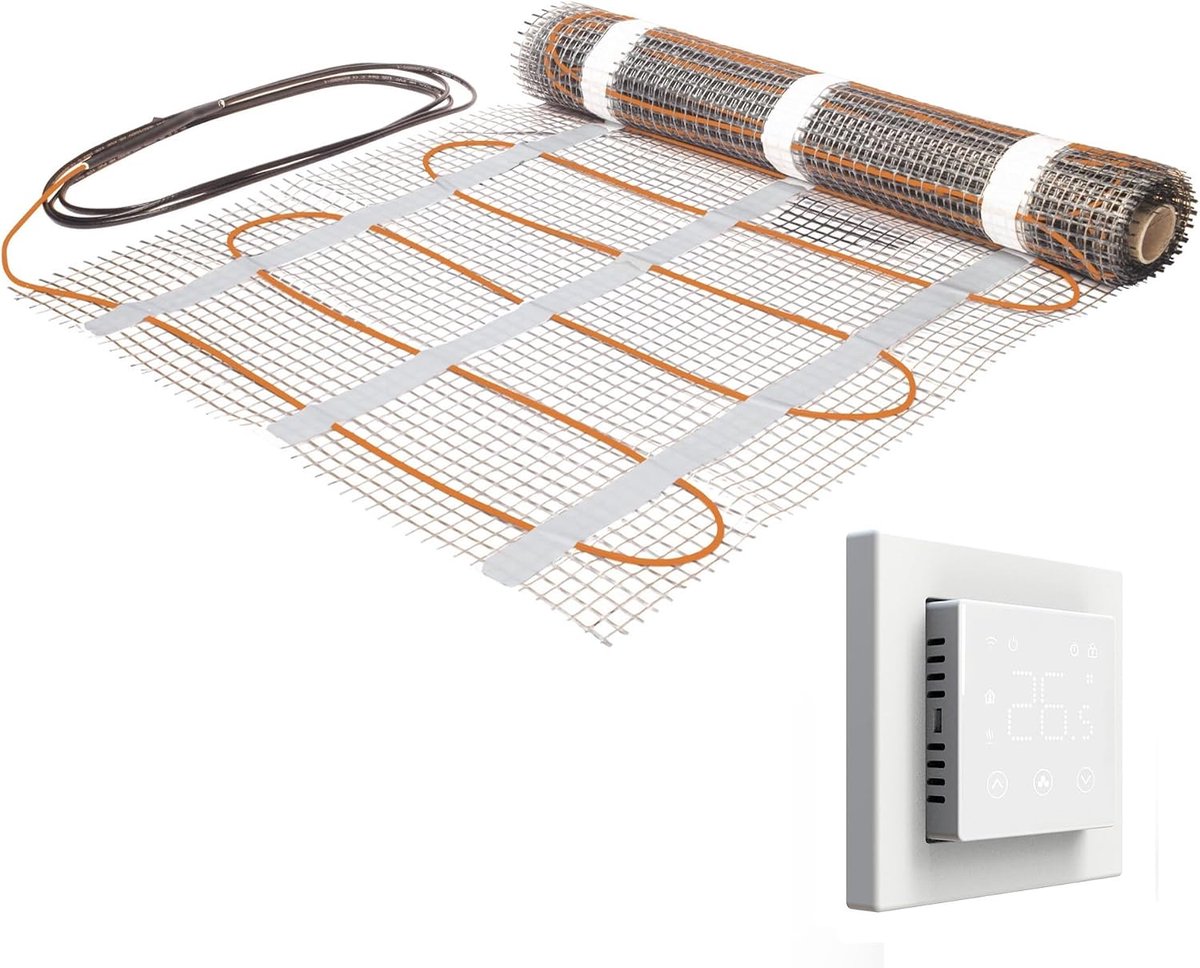 Electric underfloor heating set 1m2 with Wifi thermostat White - ShopVlot