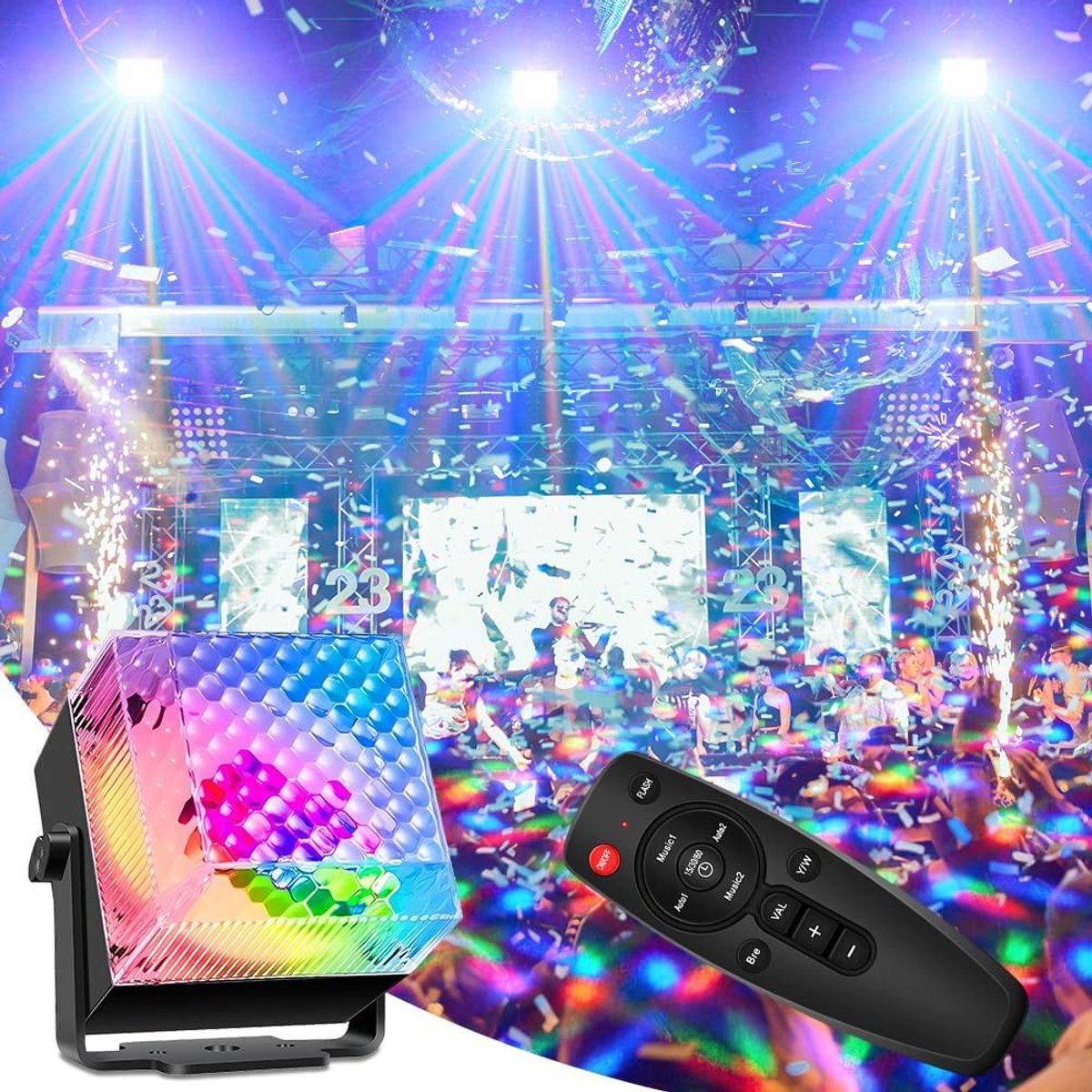 Disco Ball - Muziekgestuurd - RGB Stage Strobe - Perfect voor Dansfeesten - ShopVlot
