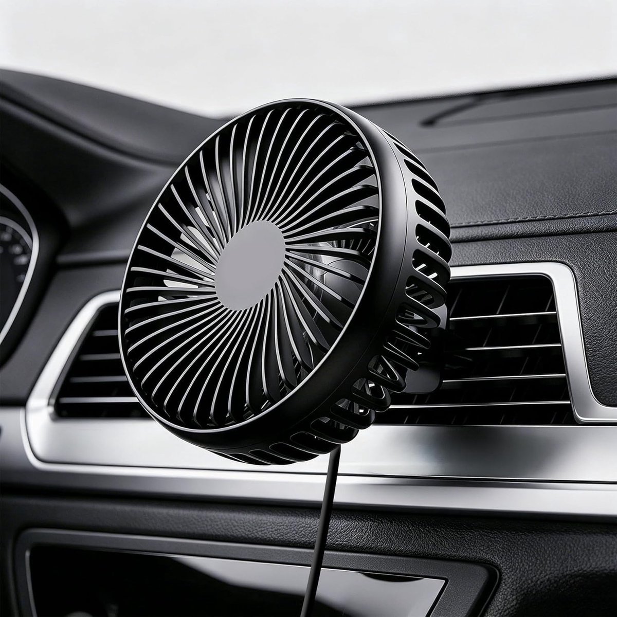 Mini USB Ventilator - Wit - Mini - 360 Graden Rotatie met 3 Snelheden - Voor Auto, SUV en Vrachtwagen