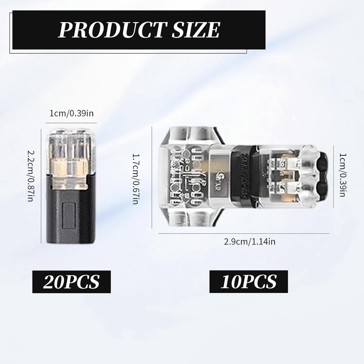2-polige kabelconnector 30 Stuks - dubbele draad- en T-connectoren - waterdicht - ideaal voor 18-22 AWG toepassingen - ShopVlot
