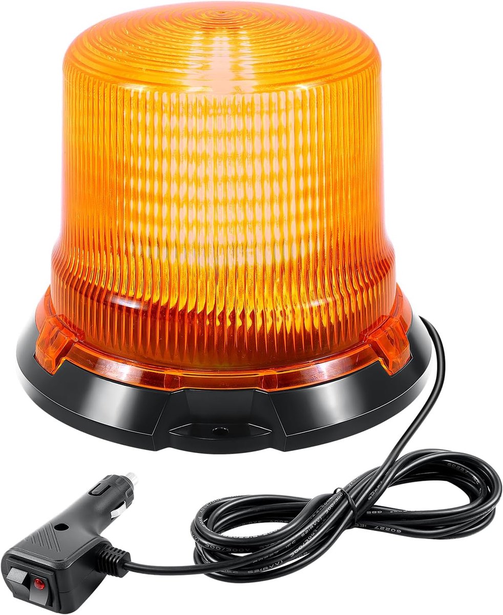 LED flitslicht 12V 24V - 5,5 inch 90 LED amber - magnetisch - ideaal voor noodgevallen - ShopVlot