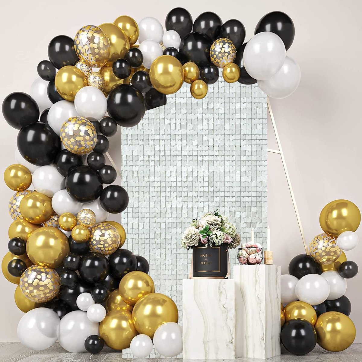 Glitter achtergrond panelen 12 stuks - iriserend - 90x120 cm - perfecte fotobehang voor feesten - ShopVlot