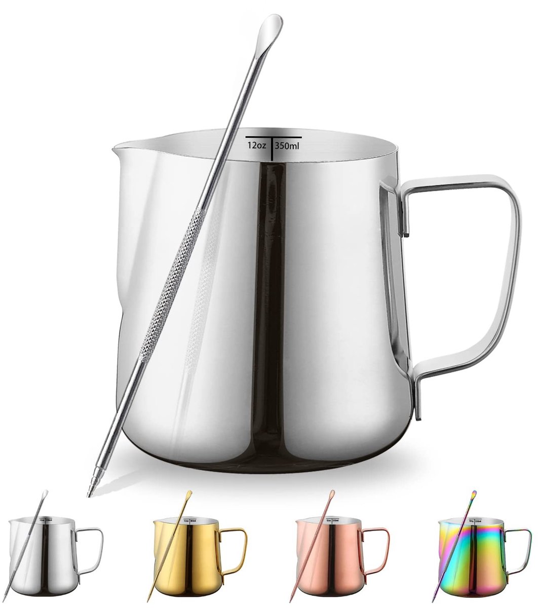Solidchoice - RVS Melkopschuimer met Latte Art Pen 350ml