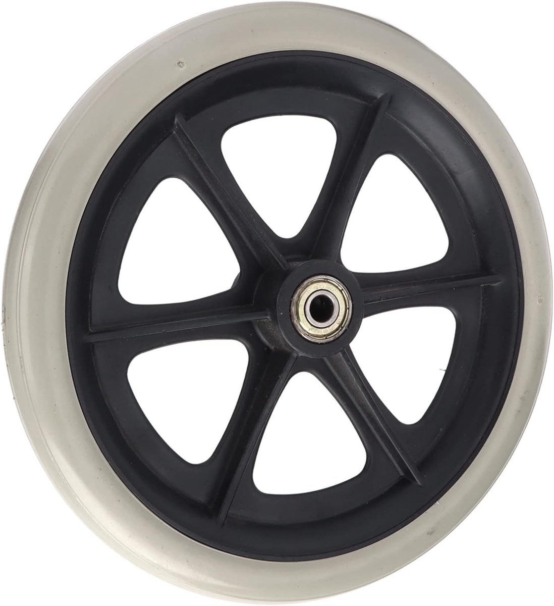 Rolstoelwiel 8" - Grijs - Slijtvast PU - Glad en stabiel rijden - ShopVlot