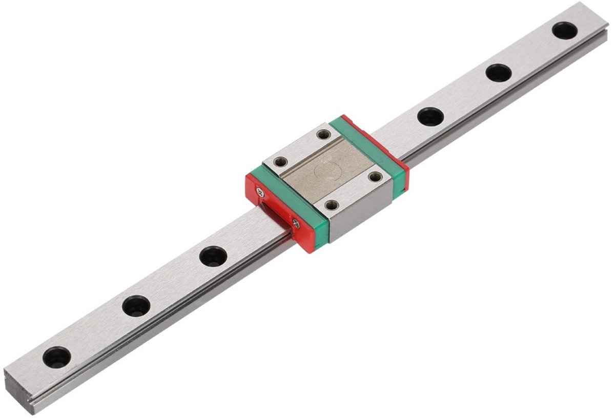 Miniatuur lineaire geleider 12mm breed - Sliding block 200mm - 4-punts contact - Hoge sterkte en precisie - ShopVlot