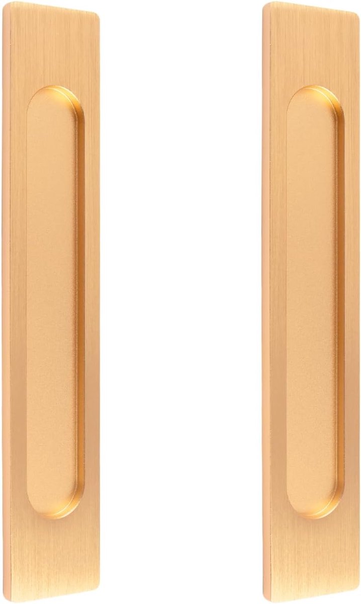 Rechthoekige schuifdeurgrepen 220mm - geborsteld goud - verborgen design - modern en duurzaam - ShopVlot