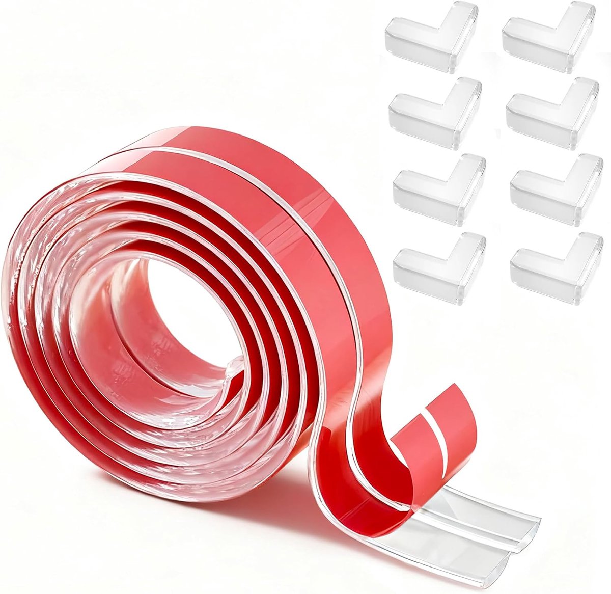 Hoekbeschermers en randbeschermer 15mm x 4m - siliconen - zelfklevend - optimale veiligheid voor kinderen - ShopVlot
