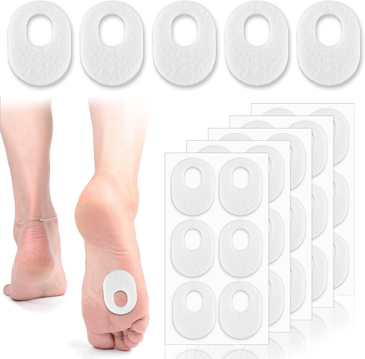 Voetpads voor eeltvorming - Zachte ovalen pads - Zelfklevend - Verlichting van druk op de voeten - ShopVlot