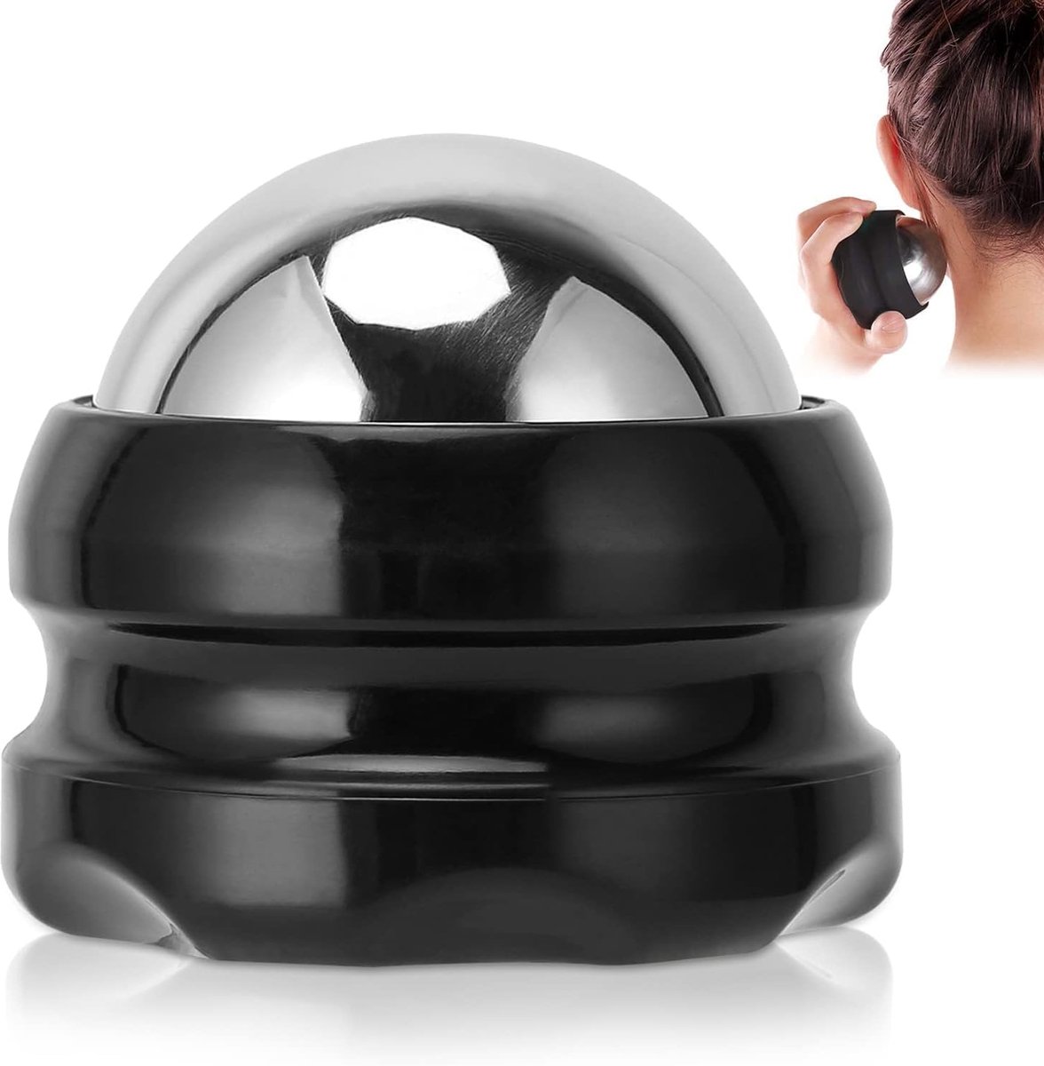 Massage roller bal - RVS en ABS - Koud en warm gebruik - Ontspan na een drukke dag - ShopVlot
